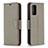 Custodia Portafoglio In Pelle Cover con Supporto B06F per Xiaomi Poco M3 Grigio