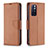 Custodia Portafoglio In Pelle Cover con Supporto B06F per Xiaomi Poco M4 Pro 5G Marrone