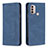 Custodia Portafoglio In Pelle Cover con Supporto B07F per Motorola Moto E20 Blu