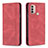 Custodia Portafoglio In Pelle Cover con Supporto B07F per Motorola Moto E40 Rosso