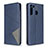 Custodia Portafoglio In Pelle Cover con Supporto B07F per Samsung Galaxy A21 Blu