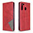 Custodia Portafoglio In Pelle Cover con Supporto B07F per Samsung Galaxy A21 Rosso