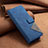 Custodia Portafoglio In Pelle Cover con Supporto B07F per Samsung Galaxy Z Fold3 5G Blu