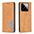 Custodia Portafoglio In Pelle Cover con Supporto B07F per Xiaomi Mi 14 5G Marrone Chiaro