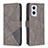 Custodia Portafoglio In Pelle Cover con Supporto B08F per Oppo A96 5G Grigio