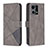 Custodia Portafoglio In Pelle Cover con Supporto B08F per Oppo Reno7 4G Grigio