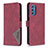 Custodia Portafoglio In Pelle Cover con Supporto B08F per Samsung Galaxy M52 5G Rosso