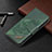 Custodia Portafoglio In Pelle Cover con Supporto B08F per Samsung Galaxy S21 5G Verde