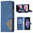 Custodia Portafoglio In Pelle Cover con Supporto B08F per Samsung Galaxy Z Fold3 5G