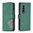 Custodia Portafoglio In Pelle Cover con Supporto B08F per Samsung Galaxy Z Fold3 5G Verde