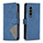 Custodia Portafoglio In Pelle Cover con Supporto B08F per Samsung Galaxy Z Fold4 5G Blu