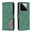 Custodia Portafoglio In Pelle Cover con Supporto B08F per Xiaomi Mi 14 5G Verde