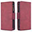 Custodia Portafoglio In Pelle Cover con Supporto B09F per Samsung Galaxy A21 Rosso