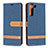 Custodia Portafoglio In Pelle Cover con Supporto B11F per Samsung Galaxy S21 FE 5G Blu Notte