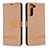 Custodia Portafoglio In Pelle Cover con Supporto B11F per Samsung Galaxy S23 Plus 5G Oro