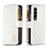 Custodia Portafoglio In Pelle Cover con Supporto B12F per Samsung Galaxy Z Fold3 5G Bianco
