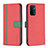 Custodia Portafoglio In Pelle Cover con Supporto B13F per OnePlus Nord N200 5G Rosso