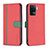 Custodia Portafoglio In Pelle Cover con Supporto B13F per Oppo A94 4G Rosso