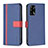 Custodia Portafoglio In Pelle Cover con Supporto B13F per Oppo A95 4G Blu