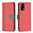 Custodia Portafoglio In Pelle Cover con Supporto B13F per Oppo A95 4G Rosso