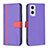 Custodia Portafoglio In Pelle Cover con Supporto B13F per Oppo A96 5G Viola