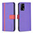 Custodia Portafoglio In Pelle Cover con Supporto B13F per Oppo F19 Viola