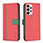 Custodia Portafoglio In Pelle Cover con Supporto B13F per Samsung Galaxy A23 5G Rosso