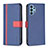 Custodia Portafoglio In Pelle Cover con Supporto B13F per Samsung Galaxy M32 5G Blu