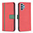 Custodia Portafoglio In Pelle Cover con Supporto B13F per Samsung Galaxy M32 5G Rosso