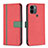Custodia Portafoglio In Pelle Cover con Supporto B13F per Xiaomi Redmi A1 Plus Rosso