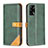 Custodia Portafoglio In Pelle Cover con Supporto B14F per Oppo A74 4G Verde