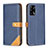 Custodia Portafoglio In Pelle Cover con Supporto B14F per Oppo A95 4G Blu
