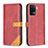 Custodia Portafoglio In Pelle Cover con Supporto B14F per Oppo F19 Pro Rosso