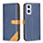 Custodia Portafoglio In Pelle Cover con Supporto B14F per Oppo Reno8 Z 5G Blu