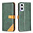 Custodia Portafoglio In Pelle Cover con Supporto B14F per Oppo Reno8 Z 5G Verde