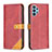 Custodia Portafoglio In Pelle Cover con Supporto B14F per Samsung Galaxy M32 5G Rosso