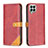 Custodia Portafoglio In Pelle Cover con Supporto B14F per Samsung Galaxy M33 5G Rosso