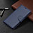 Custodia Portafoglio In Pelle Cover con Supporto B14F per Samsung Galaxy S22 Ultra 5G Blu