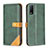 Custodia Portafoglio In Pelle Cover con Supporto B14F per Vivo Y12s Verde