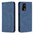 Custodia Portafoglio In Pelle Cover con Supporto B15F per Oppo Reno6 Lite Blu