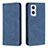 Custodia Portafoglio In Pelle Cover con Supporto B15F per Oppo Reno8 Lite 5G Blu