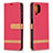 Custodia Portafoglio In Pelle Cover con Supporto B16F per Samsung Galaxy A12 5G Rosso