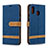 Custodia Portafoglio In Pelle Cover con Supporto B16F per Samsung Galaxy A20 Blu Notte
