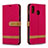 Custodia Portafoglio In Pelle Cover con Supporto B16F per Samsung Galaxy A20 Rosso