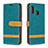 Custodia Portafoglio In Pelle Cover con Supporto B16F per Samsung Galaxy A20e Verde