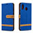 Custodia Portafoglio In Pelle Cover con Supporto B16F per Samsung Galaxy A30 Blu