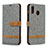 Custodia Portafoglio In Pelle Cover con Supporto B16F per Samsung Galaxy A30 Grigio