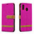 Custodia Portafoglio In Pelle Cover con Supporto B16F per Samsung Galaxy A30 Rosa Caldo