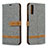 Custodia Portafoglio In Pelle Cover con Supporto B16F per Samsung Galaxy A70 Grigio