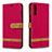 Custodia Portafoglio In Pelle Cover con Supporto B16F per Samsung Galaxy A70 Rosso